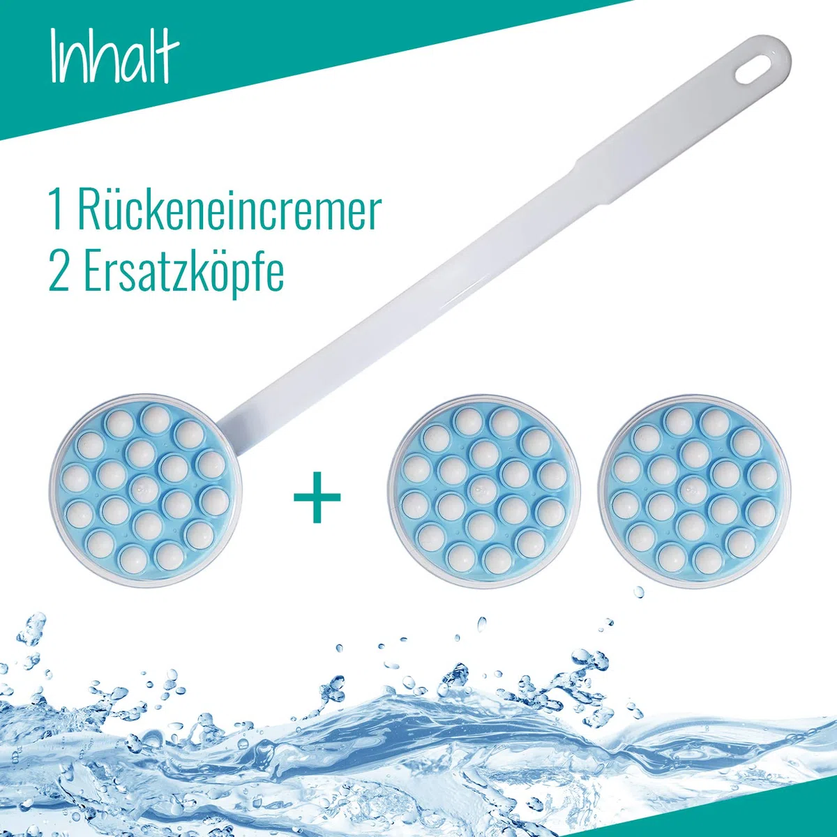 2-in-1 Rückeneincremer & Massagegerät, 3-teilig, Eincremhilfe, Rücken alleine eincremen, Rückencremer (2in1 Rückeneincremer)