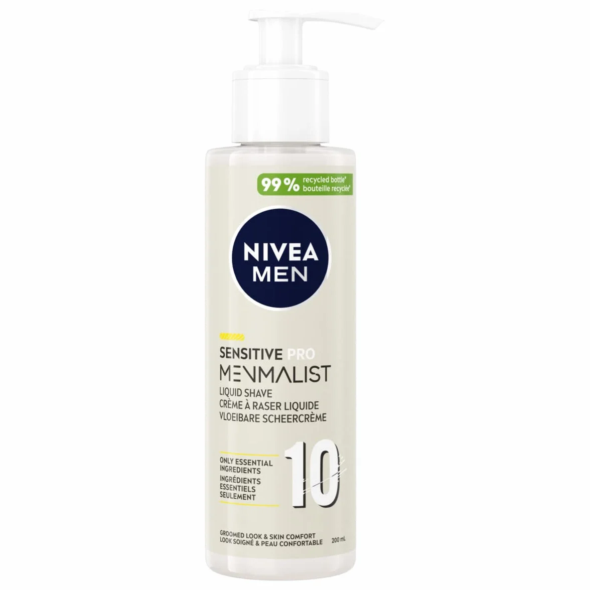 NIVEA MEN MENMALIST Rasiercreme (1 x 200 ml), Rasiercreme mit leichter und biologisch abbaubarer Formel, Männerpflege für alle Hauttypen