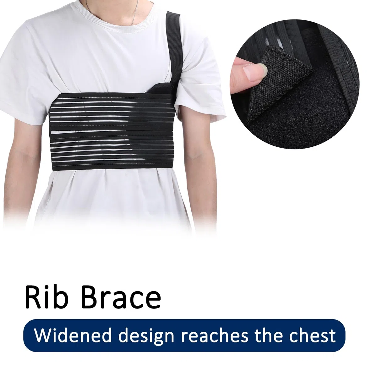 Watris Veiyi Gebrochene Rippenbandage, Elastischer Rippengürtel, Atmungsaktiver Ripp-Brustbandage, Verstellbare Brustwickelgürtel, 80-115cm/31.5-45.3in