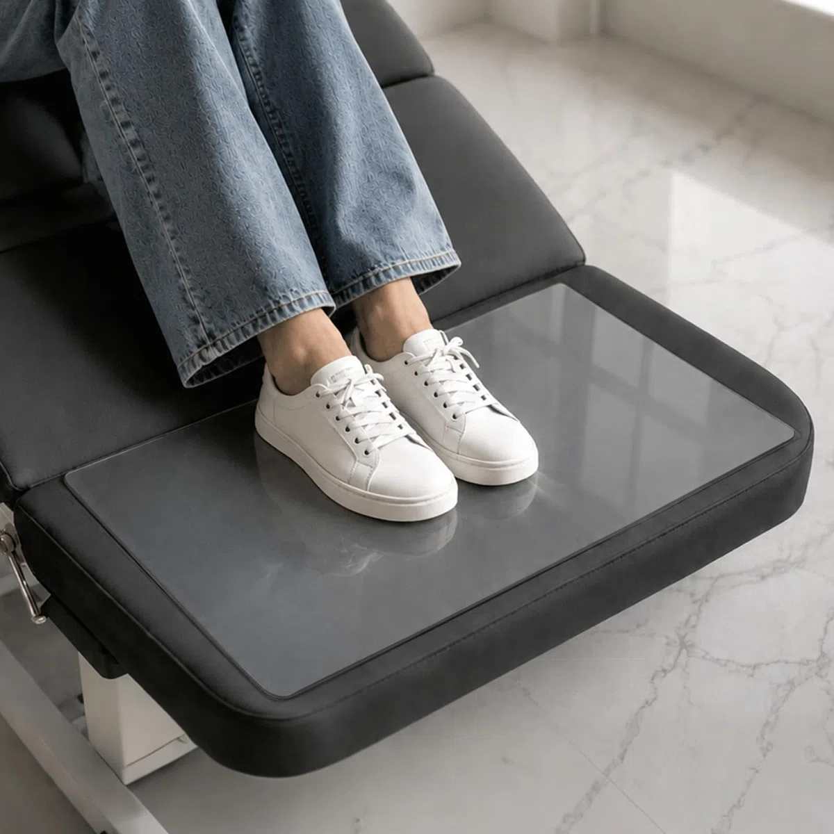 Diesisa Hygieneauflage für Massageliegen & Kosmetikliegen: Transparente PVC-Fußablage Wasser- & Fettabweisend - Leicht zu Reinigen - 60 × 40 cm Fußmatte rutschfest für Studios Praxen Haushalt