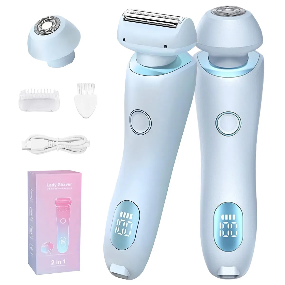 Intimrasierer Für Frauen, 2026 New 2-In-1 Elektrischer Rasierer Damen, Rasierer Damen Intimbereich, Elektrischer Rasier-er Damen Intimbereich, Bikini-Trimmer für D-amen, Elektri-scher Ras-ierer (M4)