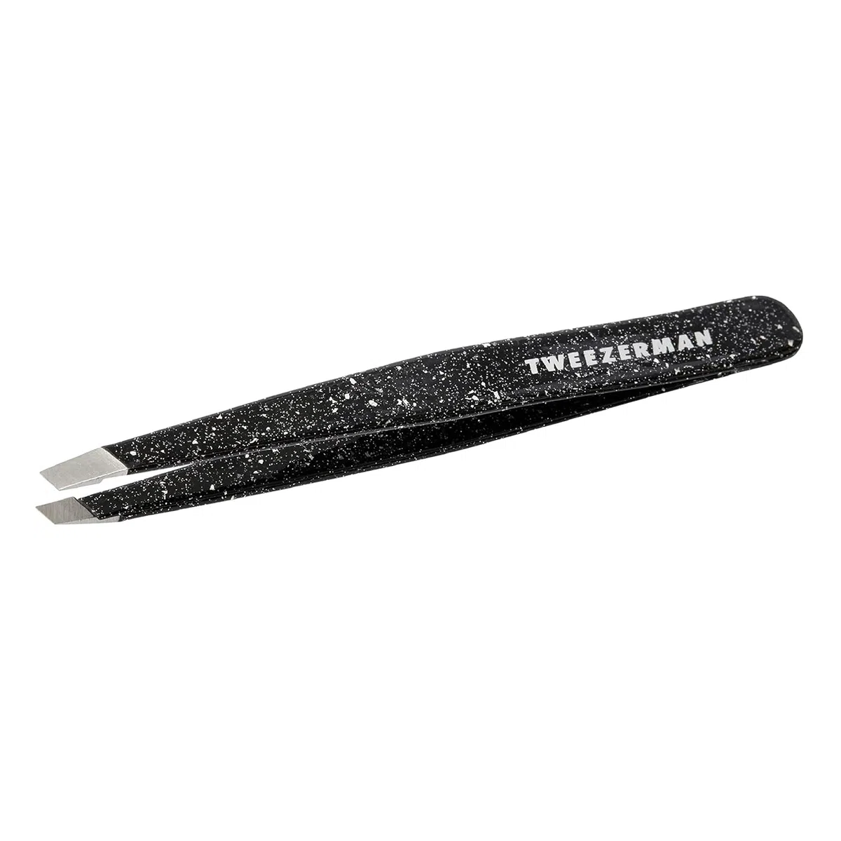 TWEEZERMAN Pinzette (handgeschliffene, schräge Präzisionsspitzen, Profi-Qualität, ergonomisch, für Augenbrauen, rostfreier Edelstahl)