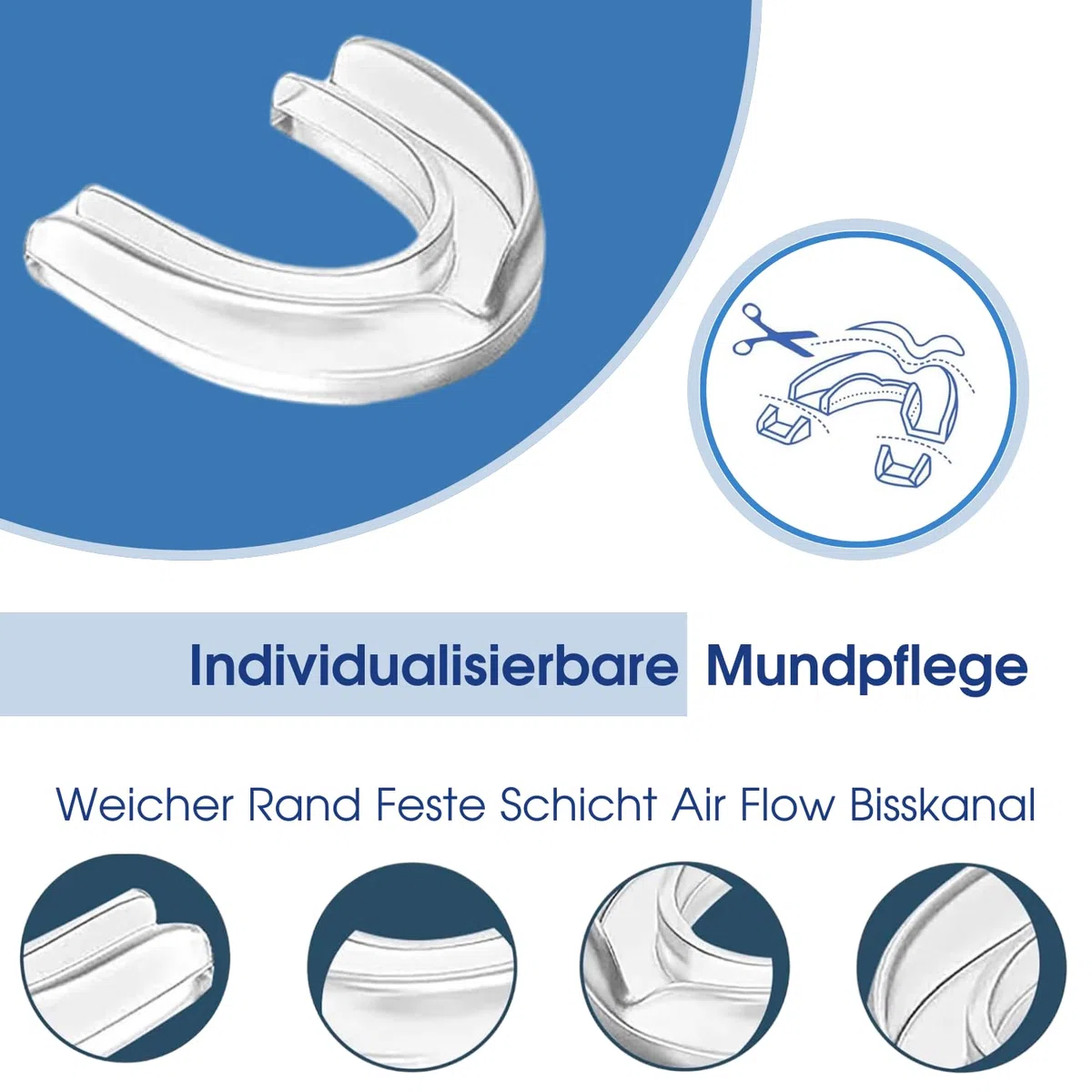 Knirscherschiene für Nacht, Zahnschiene Mundschutz Set, Aufbissschiene für Nacht, Benutzt für Reduziert Zahnschiene Knirschen, Effektiv Schnarchstopper Beisschiene Zähne, Verbessert den Schlaf
