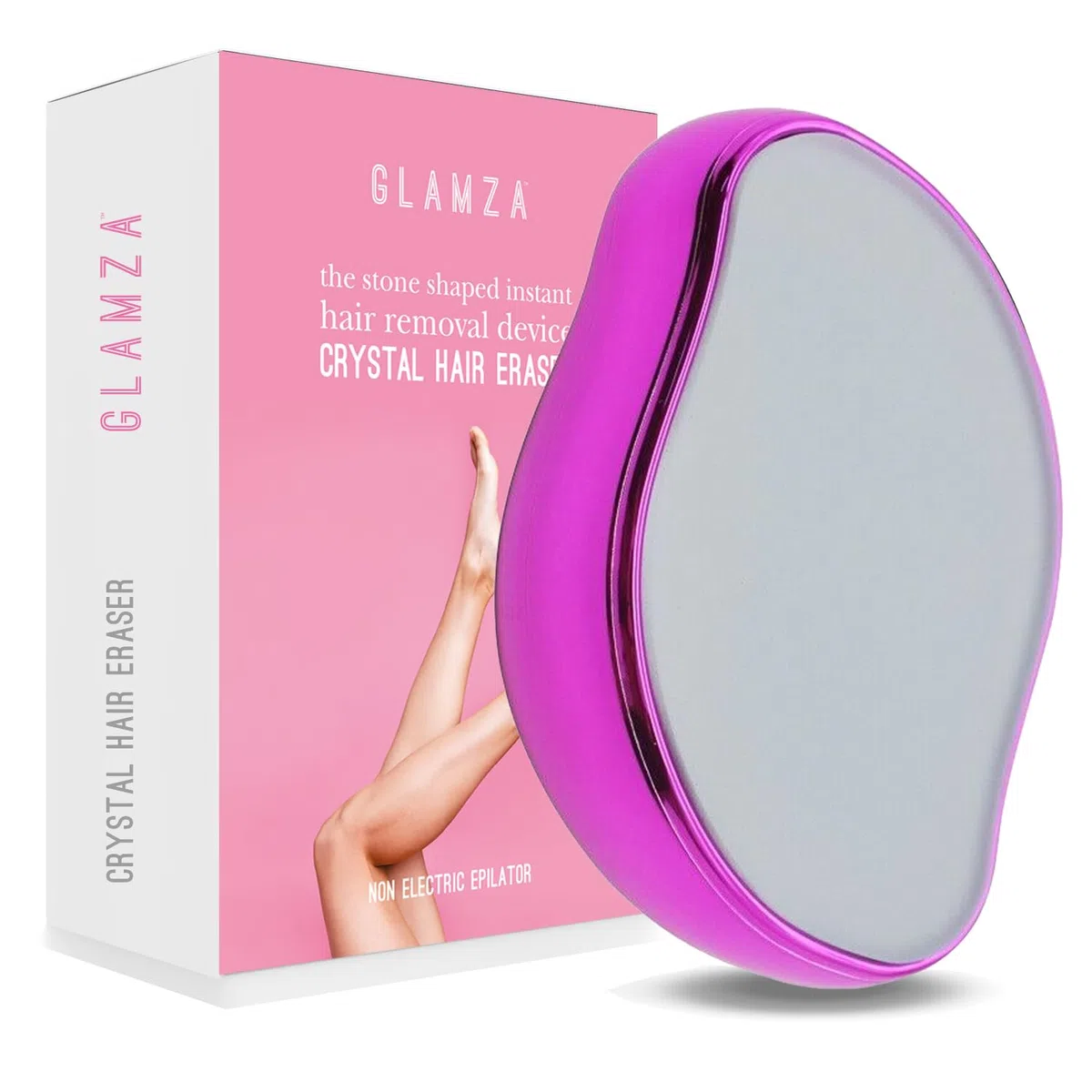 Glamza Crystal Hair Eraser Stone | Fast Effective Magic Crystal Hair Remover for Women & Men (Black)