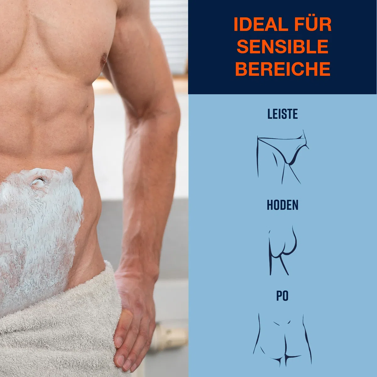 NO HAIR CREW Intim-Enthaarungscreme für Männer 2 x 100 ml – Das Original | Für Leiste, Hoden und Po. Entfernt Haare in nur 4–8 Minuten. Glatte Haut ohne Schnittgefahr und Rasierpickel.