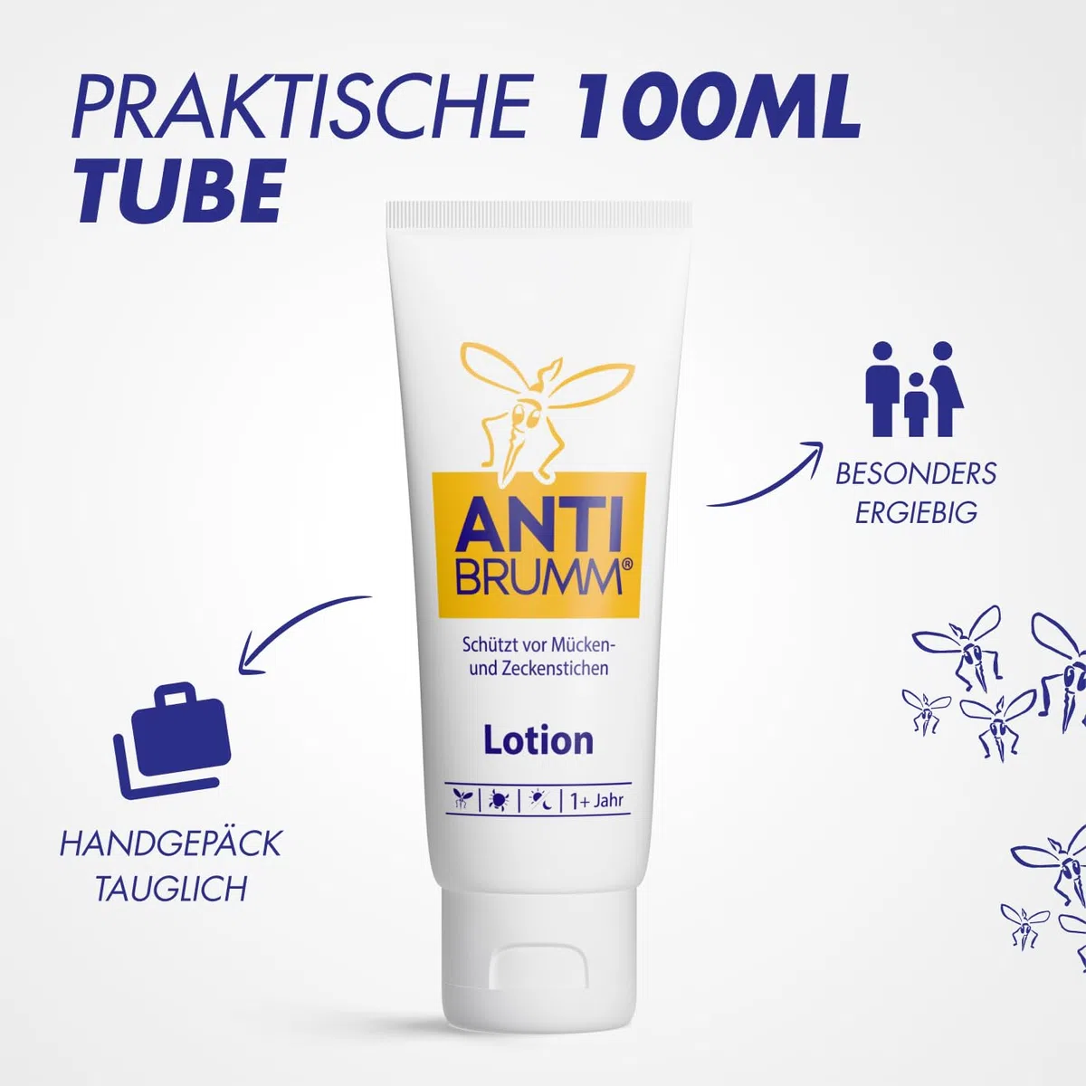 Anti Brumm Lotion mit Dexpanthenol, 100 ml: Insekten-Repellent für effektiven Schutz gegen Mücken und Zecken, Mücken- und Zeckenschutz mit Icaridin, für Erwachsene und Kinder ab 1 Jahr