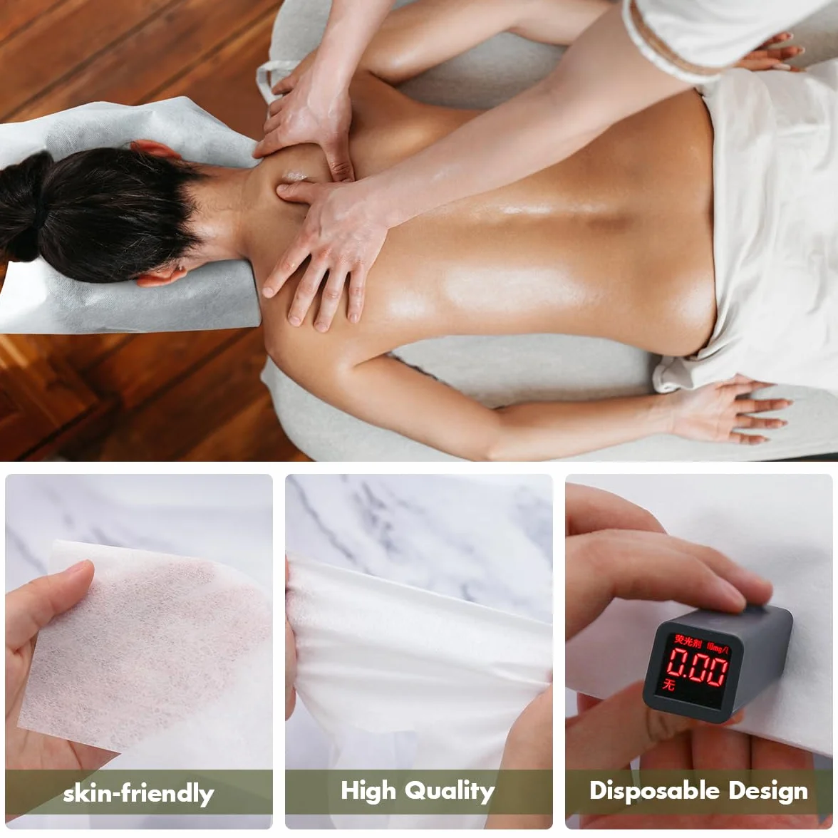 200 Stück Einweg Nasenschlitztücher für Massageliegen, Gesichtsauflagen für Massageliege, Einweg Nasenschlitztücher aus Vliesstoff, 40 * 30cm