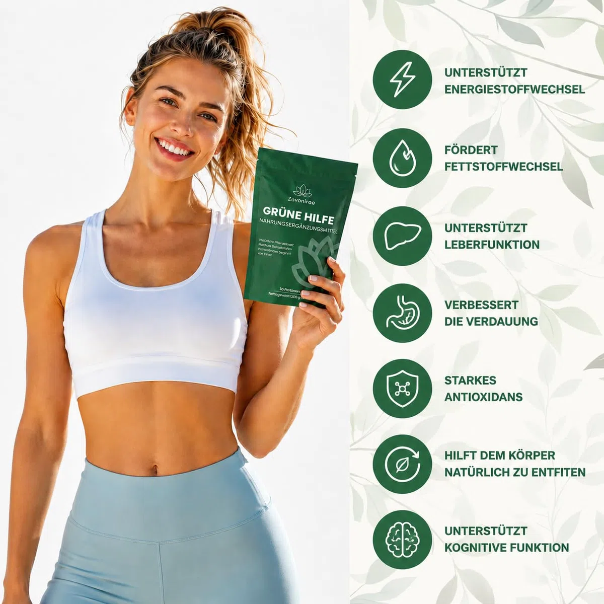 Grüne Entgiftungspulver - 200g Superfood Greens Mix mit Matcha, Gerstengras & Heidelbeeren | Reich an Makro, Mikronährstoffen & Ballaststoffen (dunkelgrün)