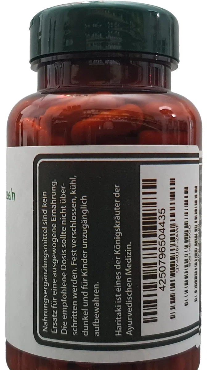 Haritaki Kapseln 170 Stück | VEGAN | HPMC | 100% rein | keine Füllstoffe | keine Zusatzstoffe | geprüfte Qualität aus Indien | Shiva's Dream | alle 3 Doshas im Gleichgewicht