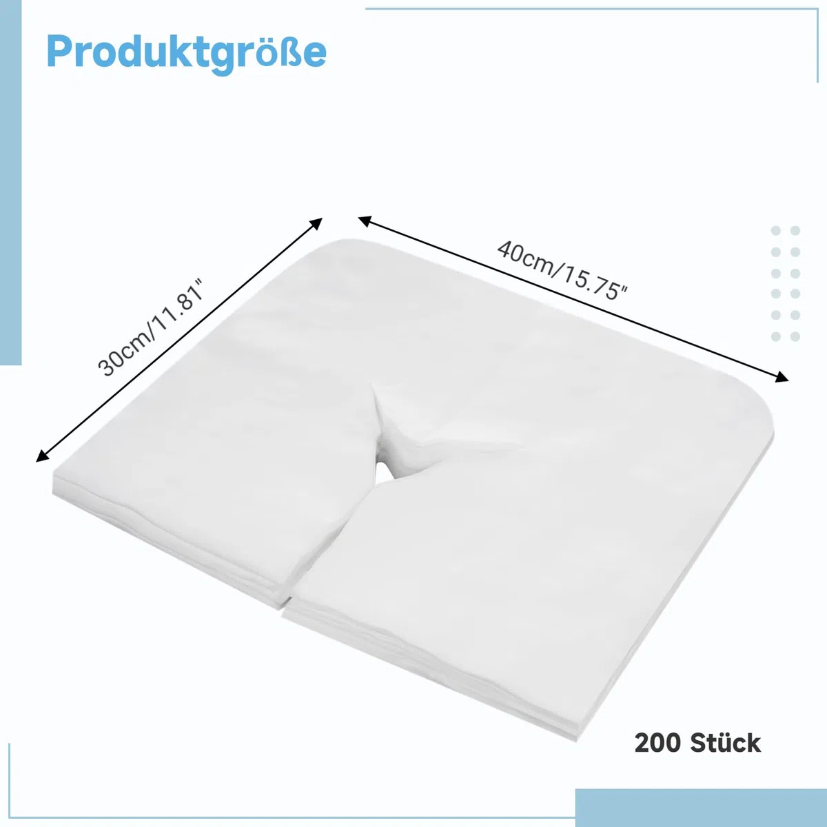 CACAZI Massage-Gesichtswiegenbezüge, 200 Stück Einweg-Gesichtsauflagen-Abdeckungstücher aus weichem Vliesstoff für Massagetisch- und Massagebank-Kopfstützen (200Pcs)