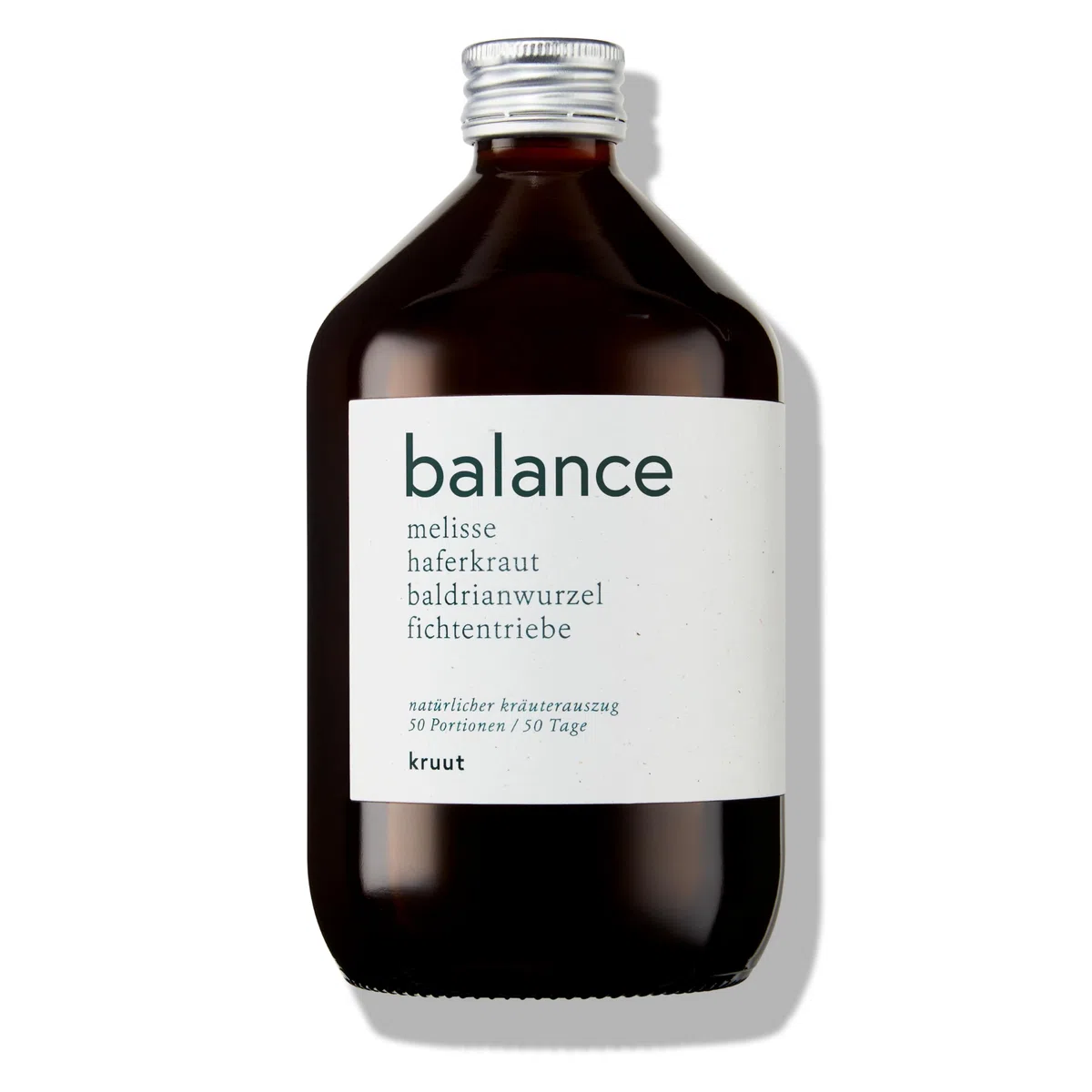 Kruut – Balance Kräuterauszug bio 500ml – Elixier für nach dem Essen aus Wildkräutern Kamille, Schafgarbe, Pfefferminze, Wiesenkümmel – Oxymel Extrakt Sirup Kur
