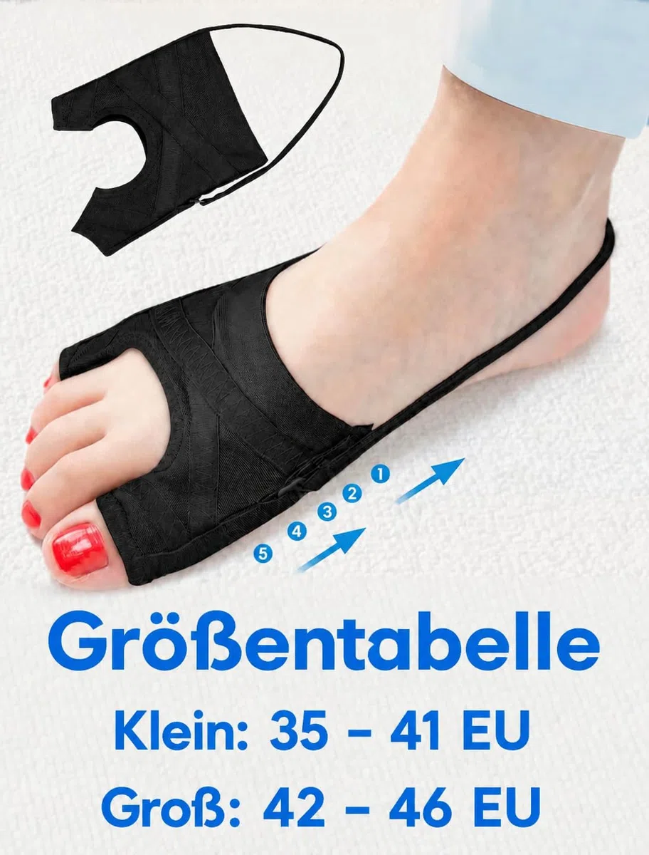 Hallux Valgus Bandage, Hallux Valgus Korrektur für Männer und Frauen, S & Schwarz