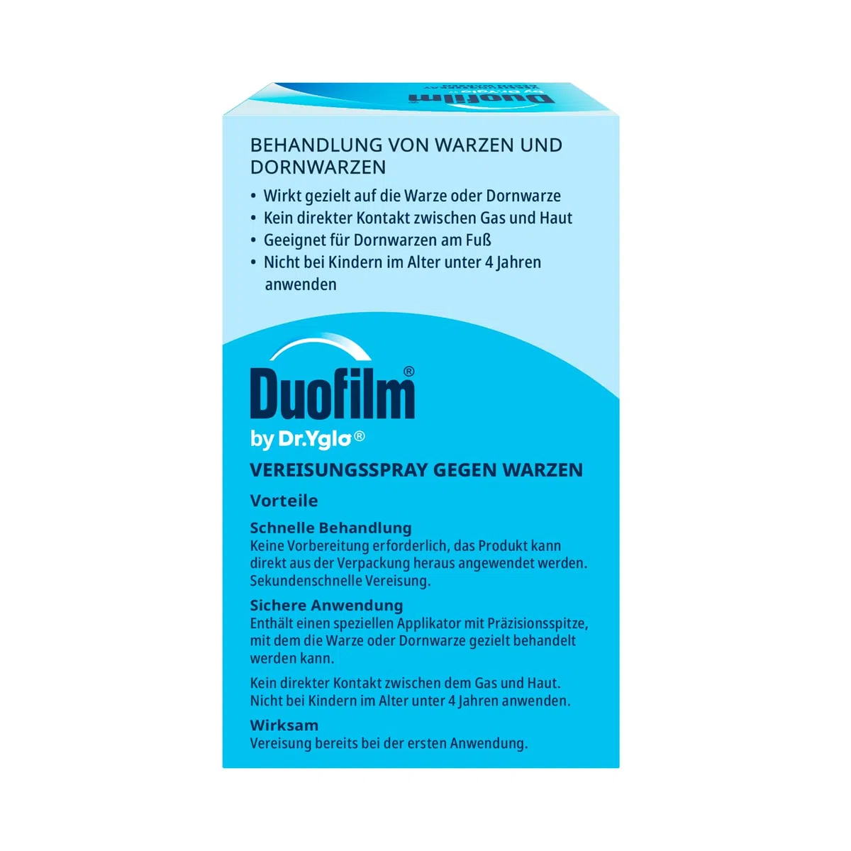Duofilm Vereisungsspray by Dr Yglo gegen Warzen, Behandelt Warzen und Dornwarzen bei der ersten Anwendung, Wirksame Behandlung durch vereisen, Ab 4 Jahren, Medizinprodukt mit Dimethylether; 50 ml
