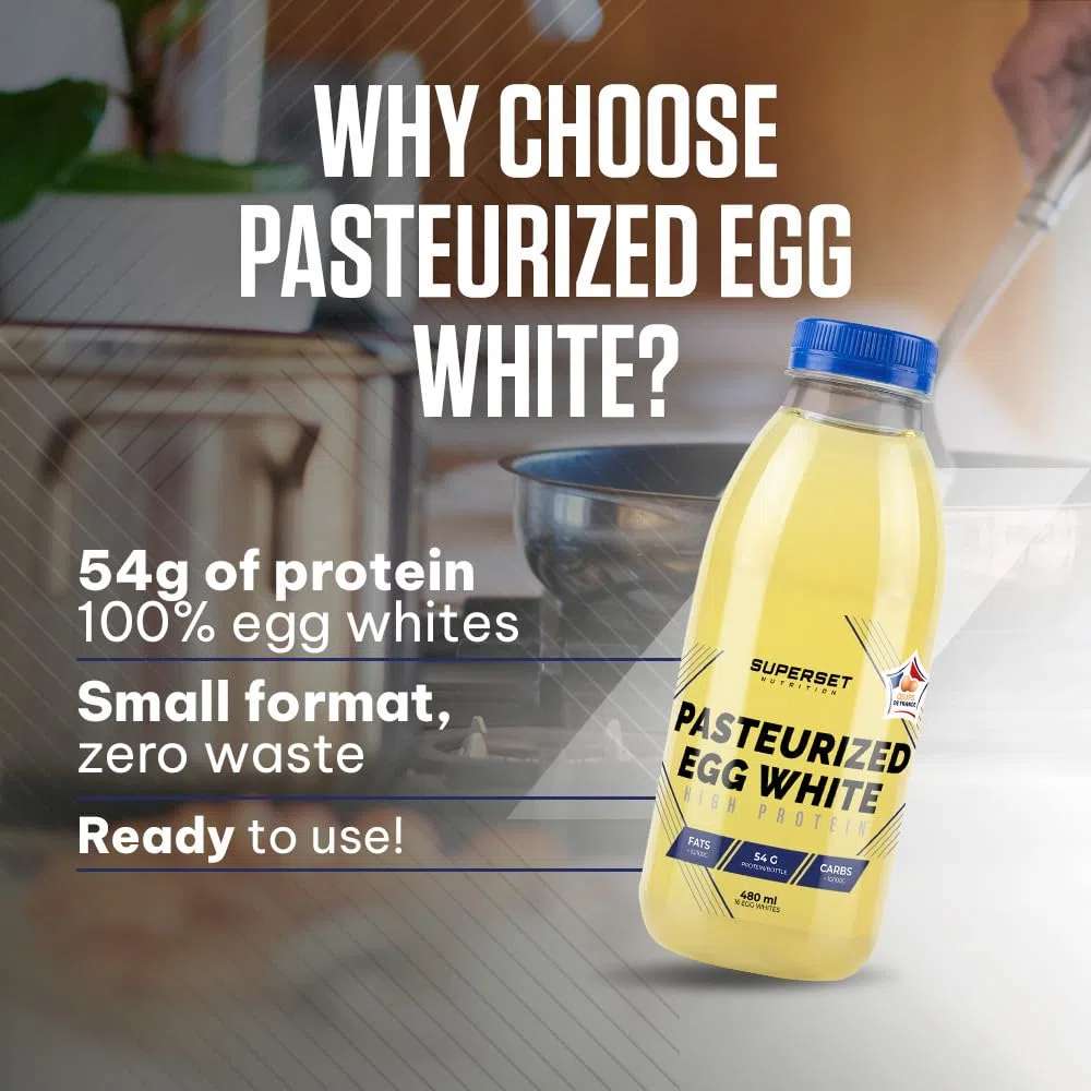 Superset Nutrition - Pasteurisiertes Eiweiß (480ml) - Flüssiges Eiweiß - 54g Protein aus 100% Eiweiß pro Flasche