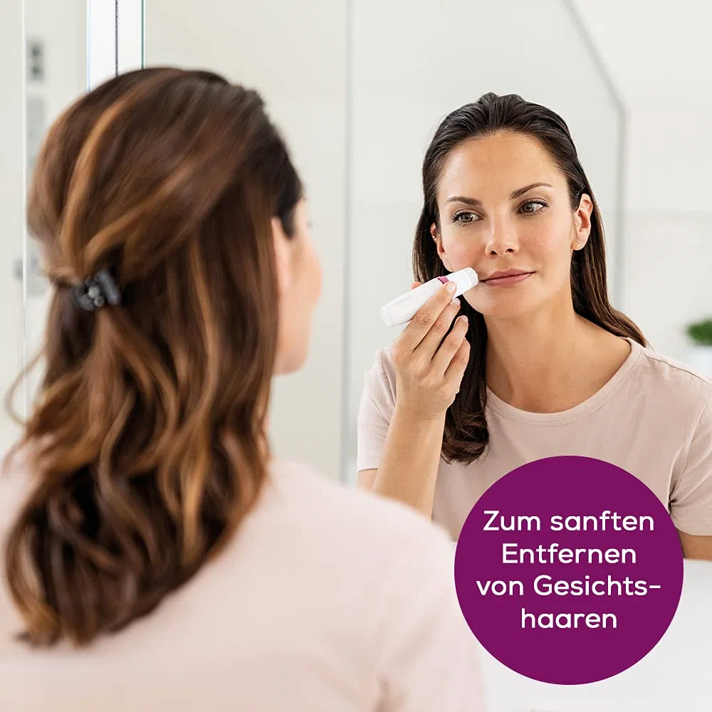Beurer HL 16 Gesichtsrasierer, elektrischer Haarentferner für Damen, zum Entfernen von Gesichts-, Nasen- und Ohrhaaren & zum Formen und Trimmen der Augenbrauen, schnell & einfach für unterwegs
