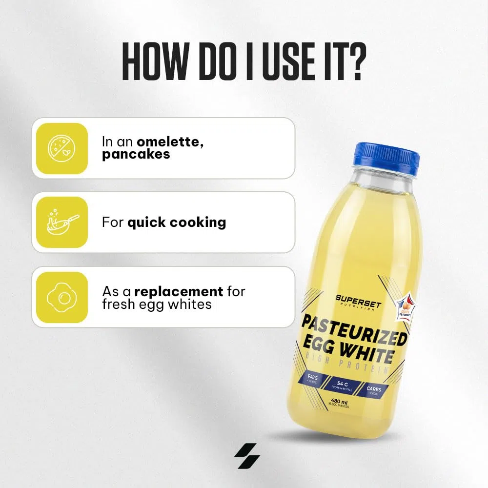 Superset Nutrition - Pasteurisiertes Eiweiß (480ml) - Flüssiges Eiweiß - 54g Protein aus 100% Eiweiß pro Flasche