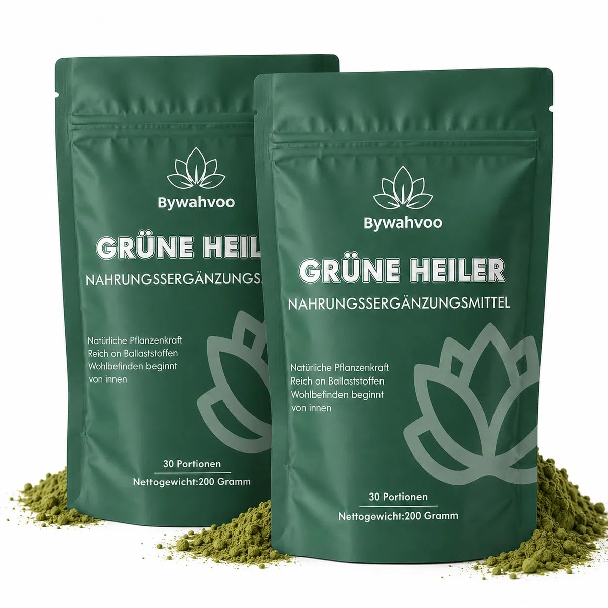 Grüne Entgiftungspulver 200g Superfood Pulver, Gerstengras, Spirulina & Heidelbeeren,Reich an Ballaststoffen & Mikronährstoffen,Vegan – Täglicher Energie Helfer（2er-Pack）