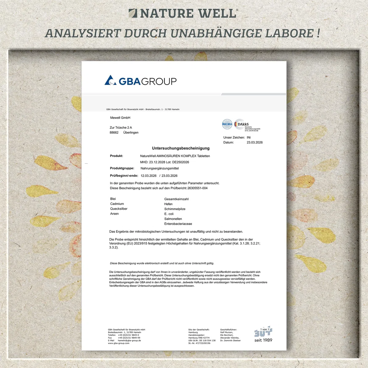 Aminosäuren Komplex hochdosiert - 240 Tabs. mit 6.000 mg Aminosäuren pro Tag - 9 essentielle Amino-Säuren (EAA) + Taurin, Carnitin & Glycin - laborgeprüft mit Analyse-Zertifikat - 100% vegan