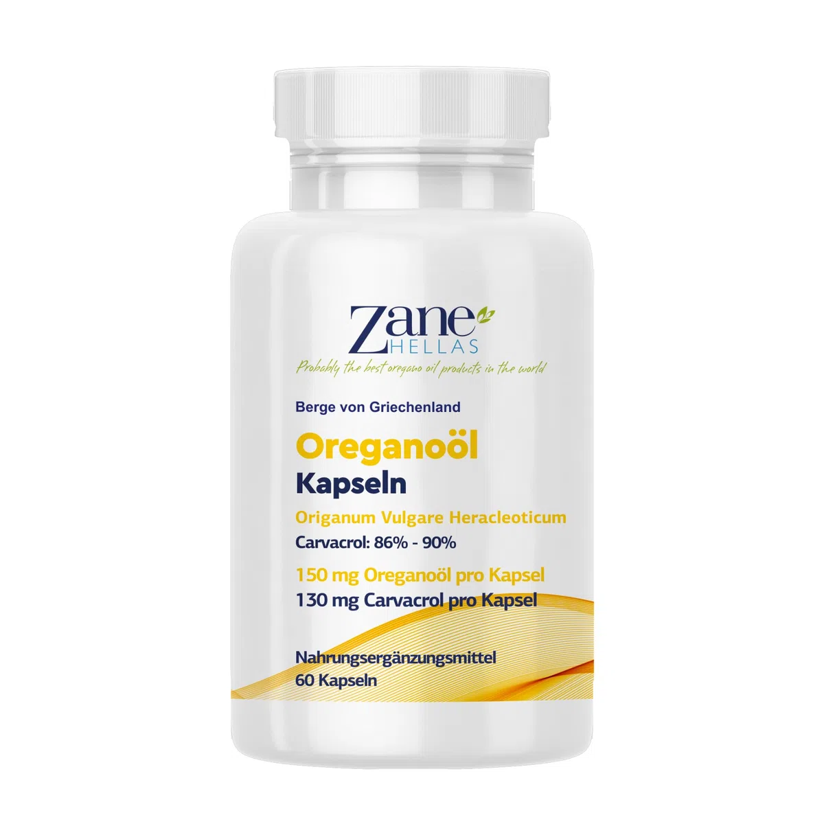 Zane Oreganoöl-Kapseln - 150 mg ätherisches Oreganoöl - 130 mg Carvacrol pro Kapsel - 60 Count