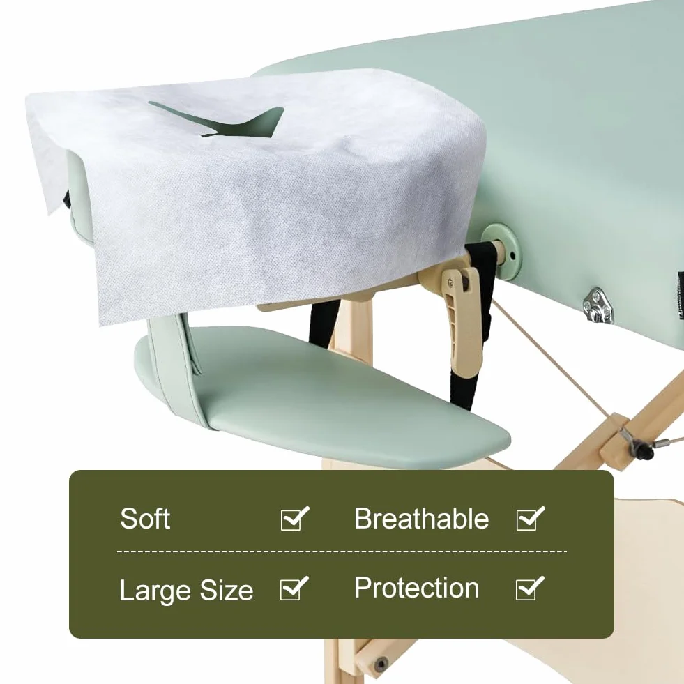 200 Stück Einweg Nasenschlitztücher für Massageliegen, Gesichtsauflagen für Massageliege, Einweg Nasenschlitztücher aus Vliesstoff, 40 * 30cm