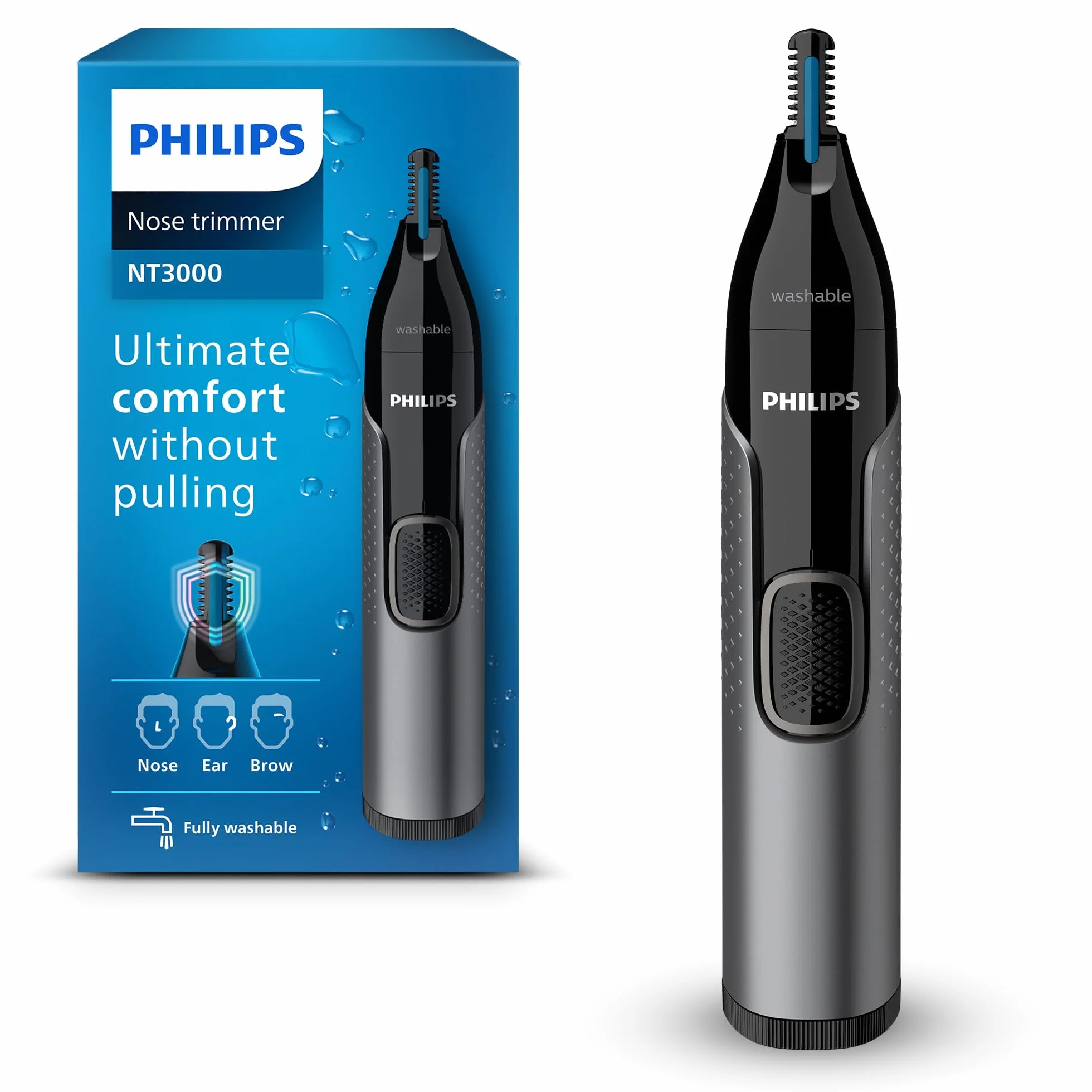 Philips Nose trimmer Series 3000 Nasenhaar-, Ohrenhaar- und Augenbrauentrimmer mit PrecisionTrim-Technologie (Modell NT3650/16)