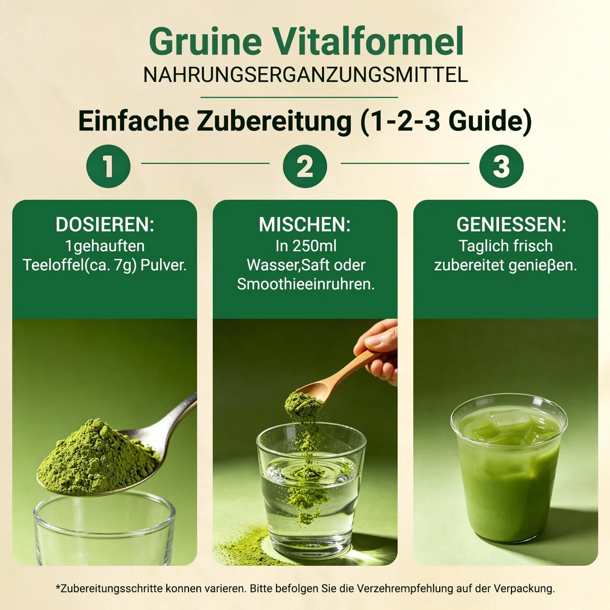 Grüne Entgiftungspulver 200g Vegan – Super Greens Pulver mit Matcha, Gerstengras, Spirulina & Chlorella, Heidelbeeren – Reich an Vitaminen, Mineralstoffen & Ballaststoffen