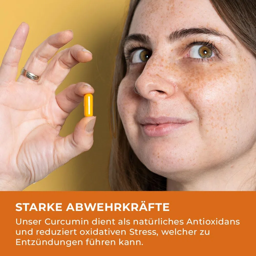 Curcumin Kapseln mit 700 mg| 120 Kurkuma Kapseln aus Kurkuma Extrakt | hohe Bioverfügbarkeit | hochdosiert natürliches Antioxidans für Entzündungen & oxidativen Stress | Vegan | Sundt Supplements