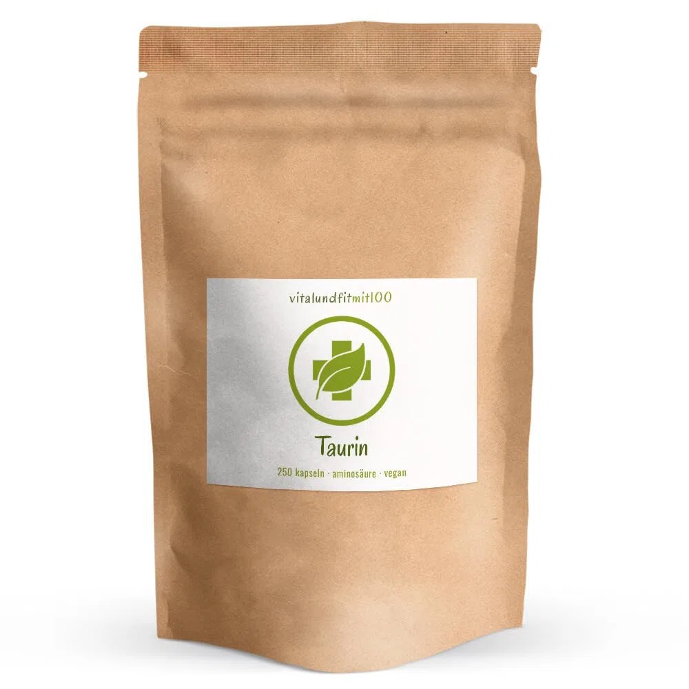 Taurin - 1000mg pro Portion - 250 vegane Aminosäure Kapseln - Glutenfrei, Sojafrei, GMO frei - Deutsche Herstellung