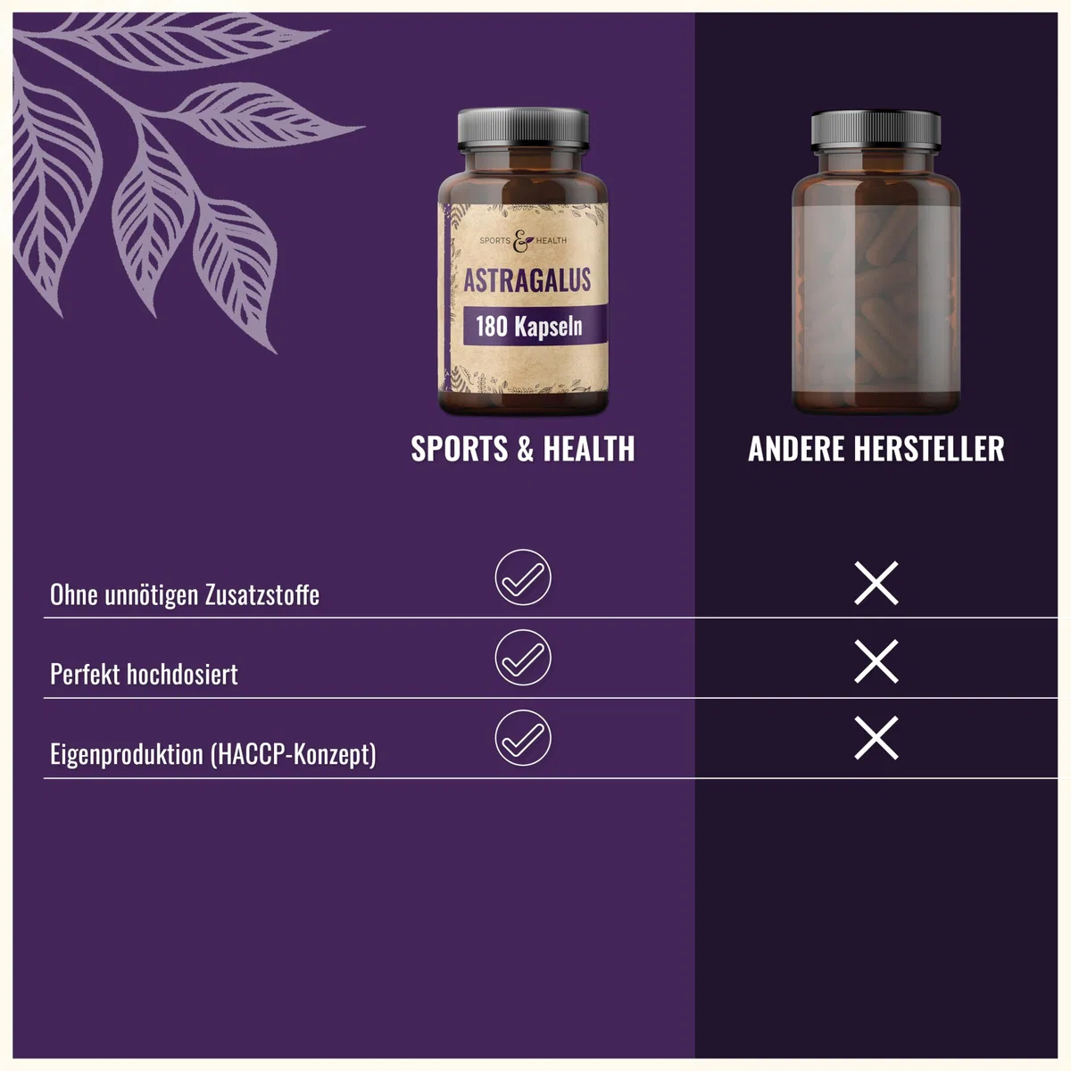 Astragalus Kapseln Hochdosiert - 180 Kapseln - Tragantwurzel - Hochdosiert