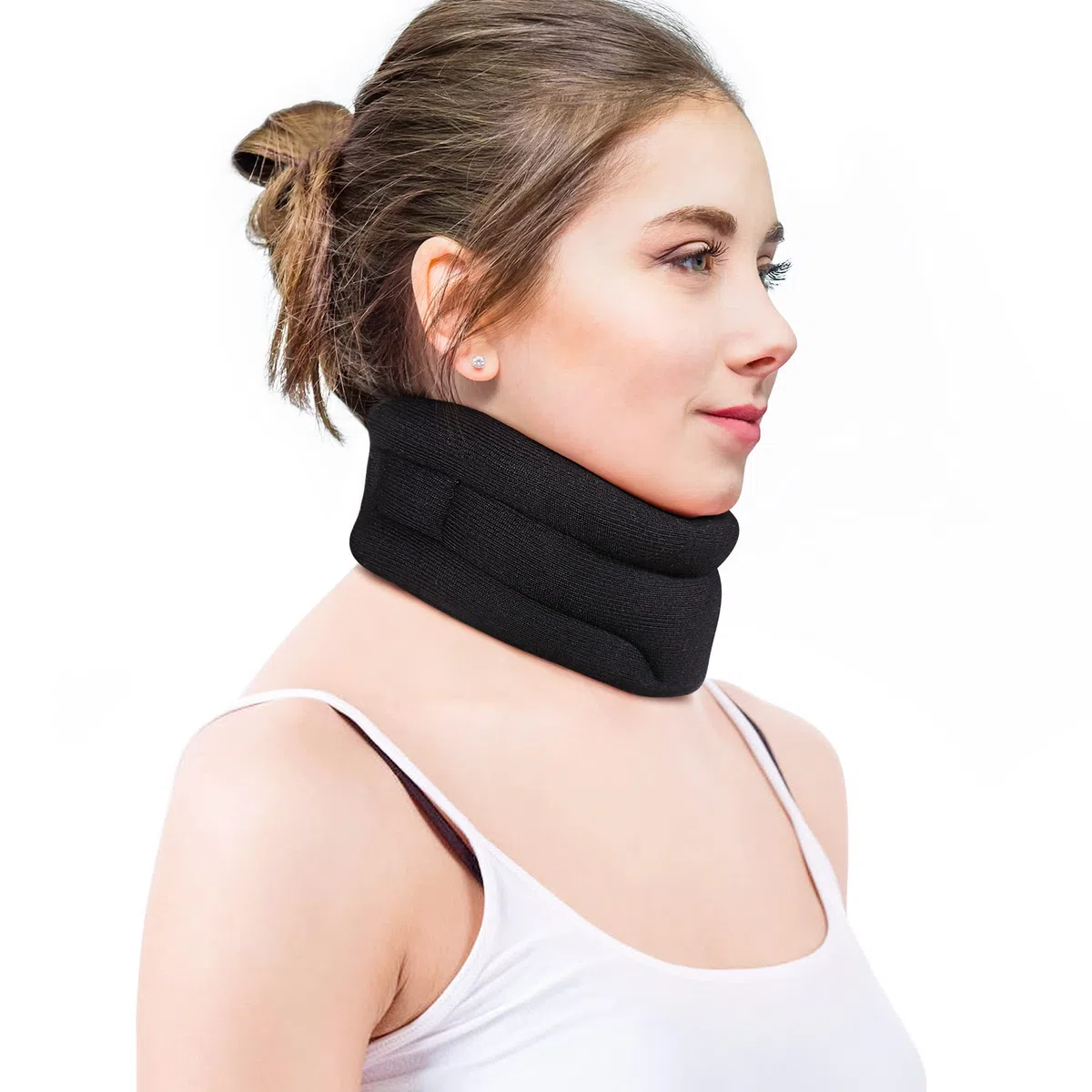 RESTCLOUD Halskrause zur Linderung von Nackenschmerzen, Halskrause zum Schlafen, weiche Schaumstoff-Nackenstütze lindert Schmerzen und Druck in der Wirbelsäule (7,7 cm tiefes Halsband, M)