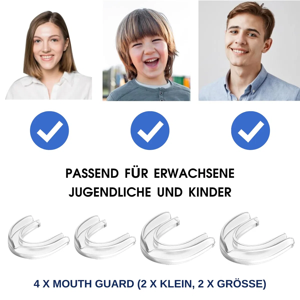 Knirscherschiene für Nacht, Zahnschiene Mundschutz Set, Aufbissschiene für Nacht, Benutzt für Reduziert Zahnschiene Knirschen, Effektiv Schnarchstopper Beisschiene Zähne, Verbessert den Schlaf