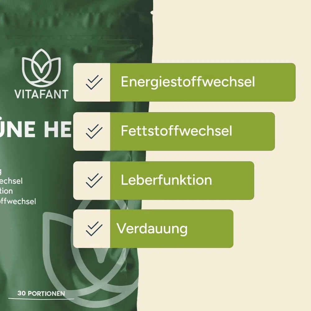 Vitafant - Grüne Helfer - Greens Pulver - Superfood Shake - Mit Spirulina, Gerstengras, Matcha, Chlorella & mehr - 30 Portionen