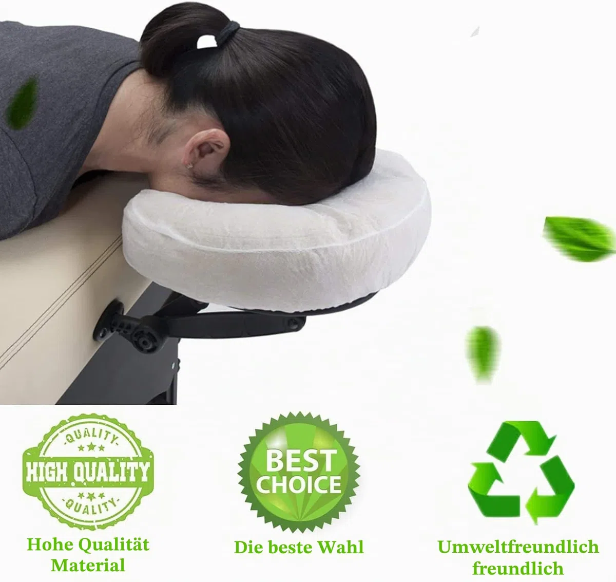 50 Stück Massage Einweg Kopfstützenbezug 36x33cm Einwegauflage für die Kopfstütze der Massageliege Gesichtsauflage Behandlungsliege Massagebänke Therapieliegen Hygieneauflage