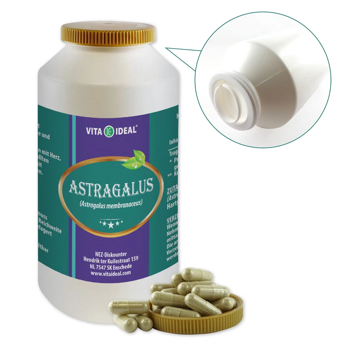 Astragalus Wurzel 180 Kapseln (Astragalus membranaceus, Tragant) je 450mg rein natürliches Pulver, ohne Zusatzstoffe