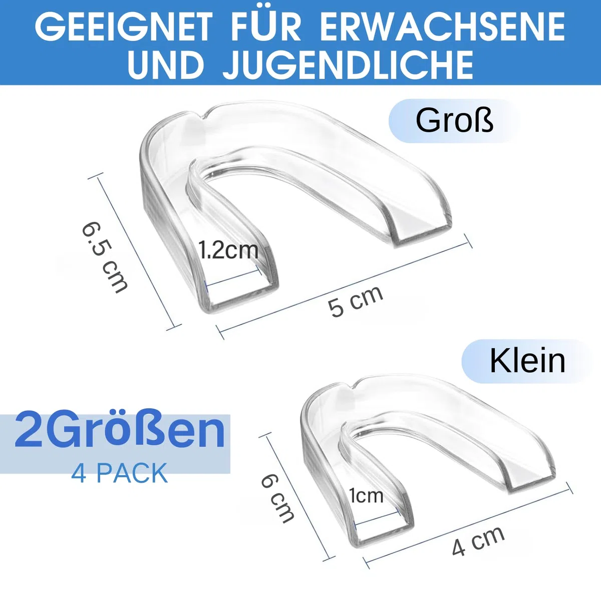 Knirscherschiene für Nacht, Zahnschiene Mundschutz Set, Aufbissschiene für Nacht, Benutzt für Reduziert Zahnschiene Knirschen, Effektiv Schnarchstopper Beisschiene Zähne, Verbessert den Schlaf