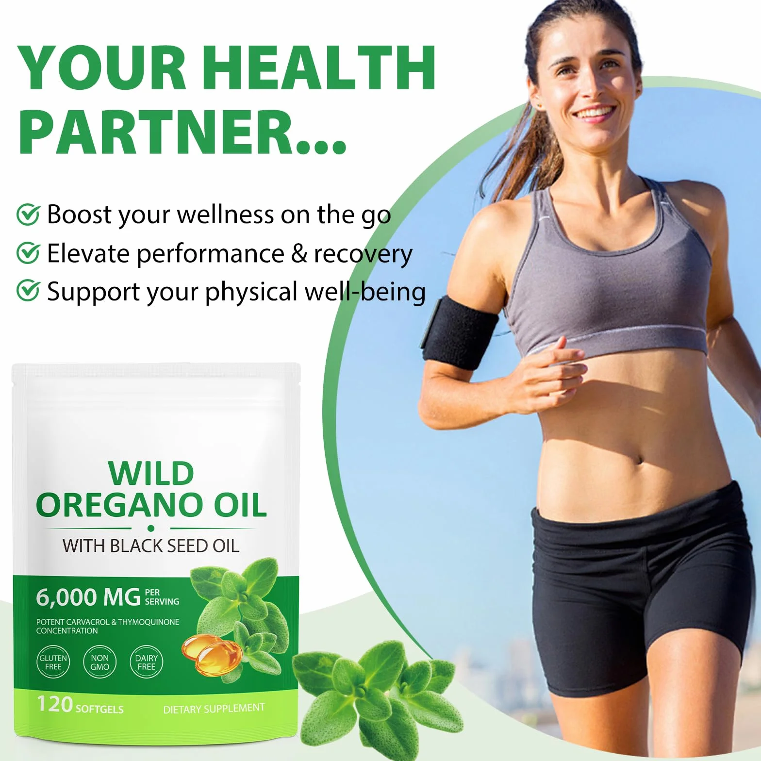 Oregano Öl Kapseln 240 Softgel, Oregano Öl Bio Kapseln Vegan - 2 in 1 6000 mg Oreganoöl mit 200 mg Schwarzkümmelöl, Verdauungsunterstützung, Reine & natürliche