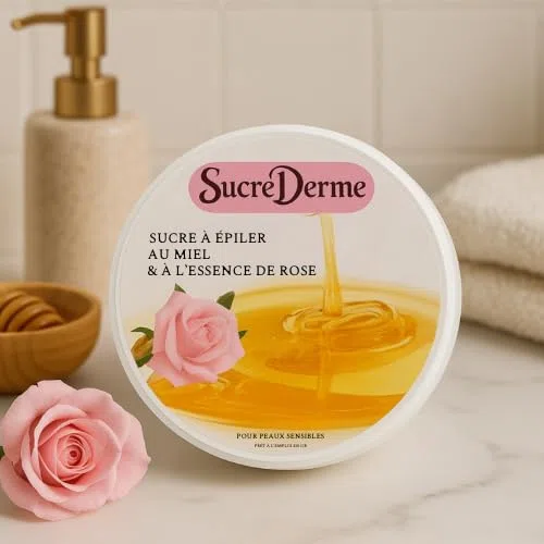 Sugaring Zuckerpaste, Natürliche Haarentfernung – Empfindliche Haut & Empfindliche Bereiche – Leicht zu Handhaben – Honig & Rosa – 250 g