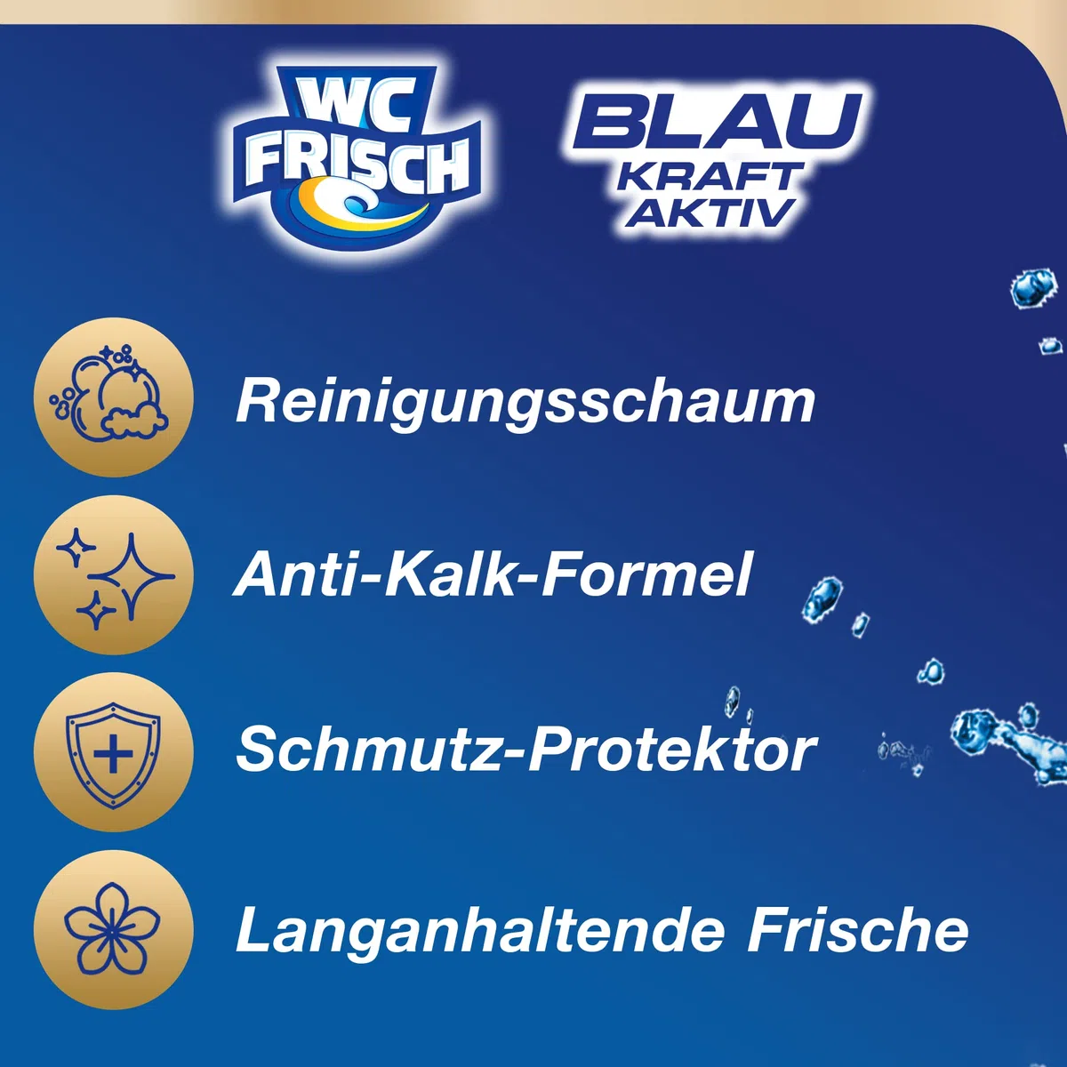 WC Frisch Kraft Aktiv Blauspüler Blüten-Frische (10er Pack), WC-Reiniger mit innovativer Geruchs-Stopp-Formel, Duftsteine für extra Frische und eine sichtbare Reinigung