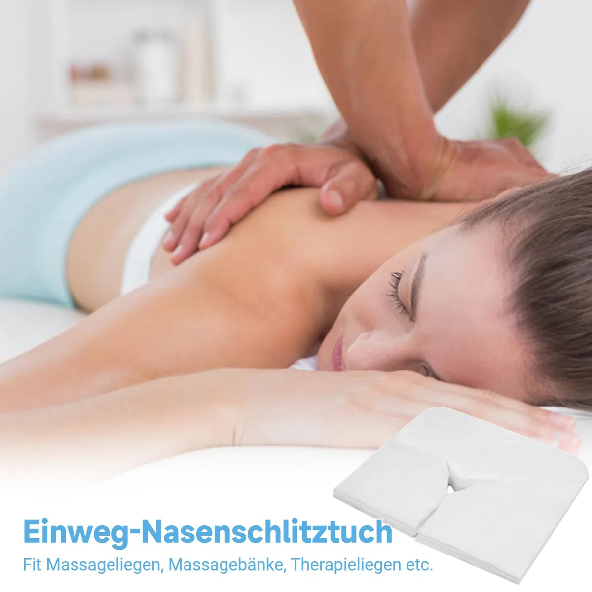 CACAZI Massage-Gesichtswiegenbezüge, 200 Stück Einweg-Gesichtsauflagen-Abdeckungstücher aus weichem Vliesstoff für Massagetisch- und Massagebank-Kopfstützen (200Pcs)