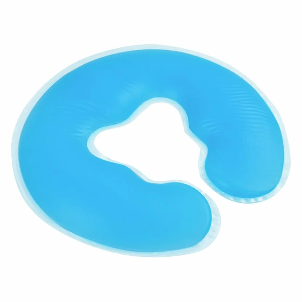 Silikon U-förmiges Spa-Kissen, Gel-Gesichtspolster, Massagekissen für Kosmetikliegen, Blau, 31 x 26 cm