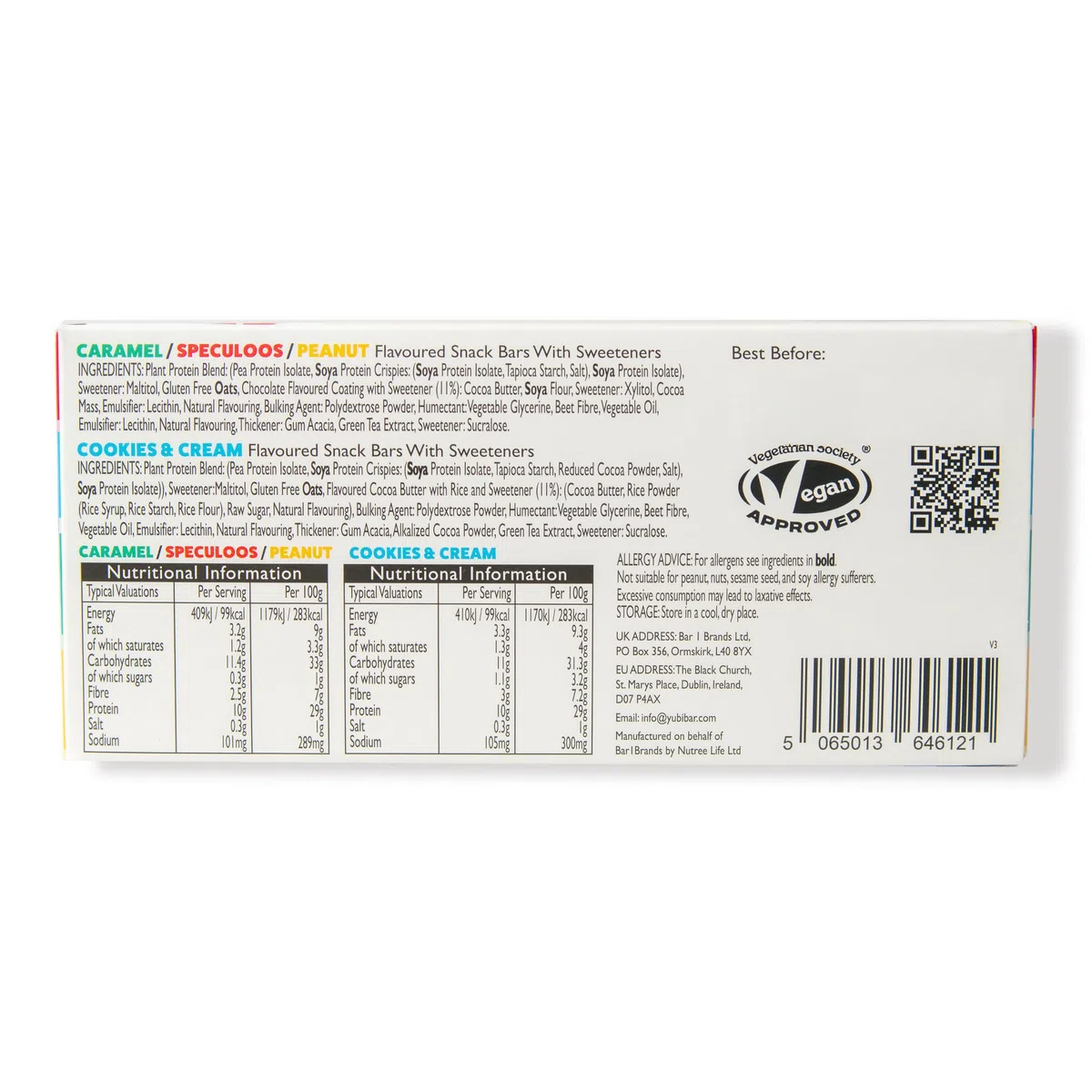 YuBi Variety Classics 12er Pack - Proteinriegel - 99 Kalorien, proteinreich, ballaststoffreich, zuckerarm, gluten- und milchfrei - 420g