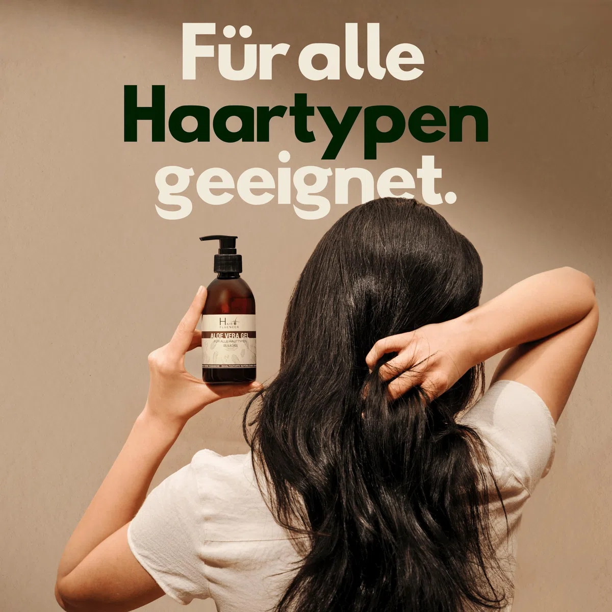 Hairfluencer - Bio Aloe Vera Gel aus Blattsaft - 250ml natürliches Aloe Vera Gel ohne Parabene & Alkohol - Aloe Vera zur Pflege von Haut und Haaren - feuchtigkeitsspendendes Gel