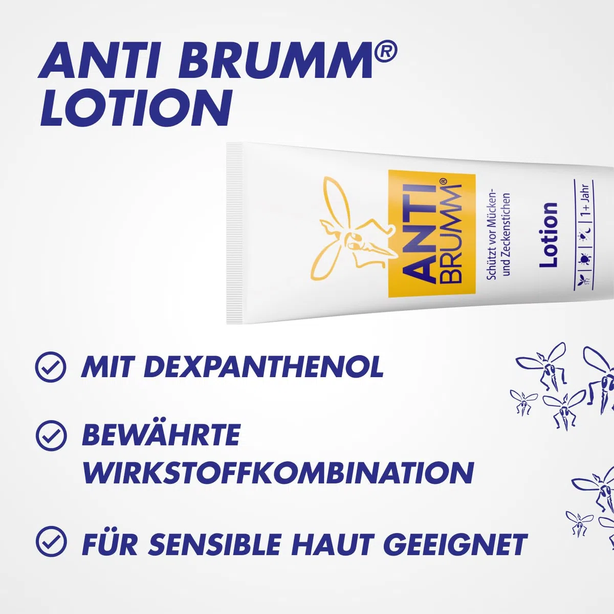 Anti Brumm Lotion mit Dexpanthenol, 100 ml: Insekten-Repellent für effektiven Schutz gegen Mücken und Zecken, Mücken- und Zeckenschutz mit Icaridin, für Erwachsene und Kinder ab 1 Jahr
