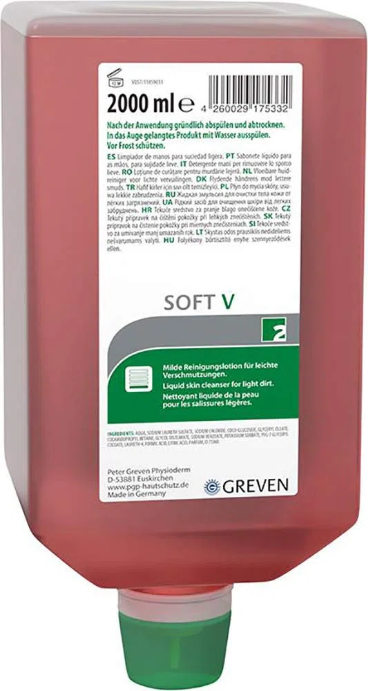Soft V waslotion bij lichte vervuiling,