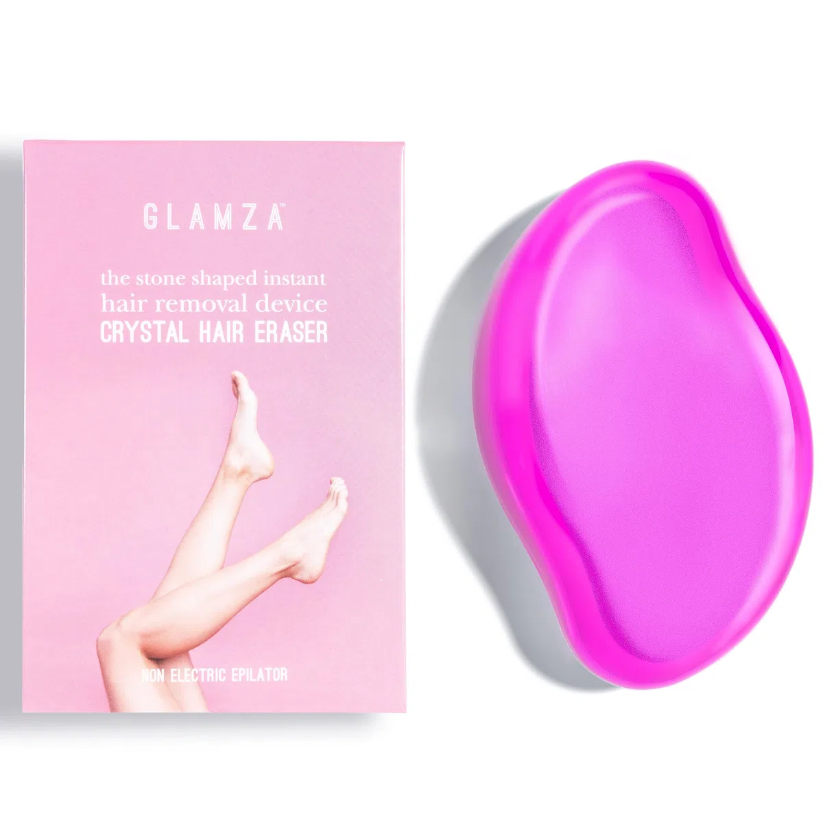 Glamza Crystal Hair Eraser Stone | Fast Effective Magic Crystal Hair Remover for Women & Men (Black)