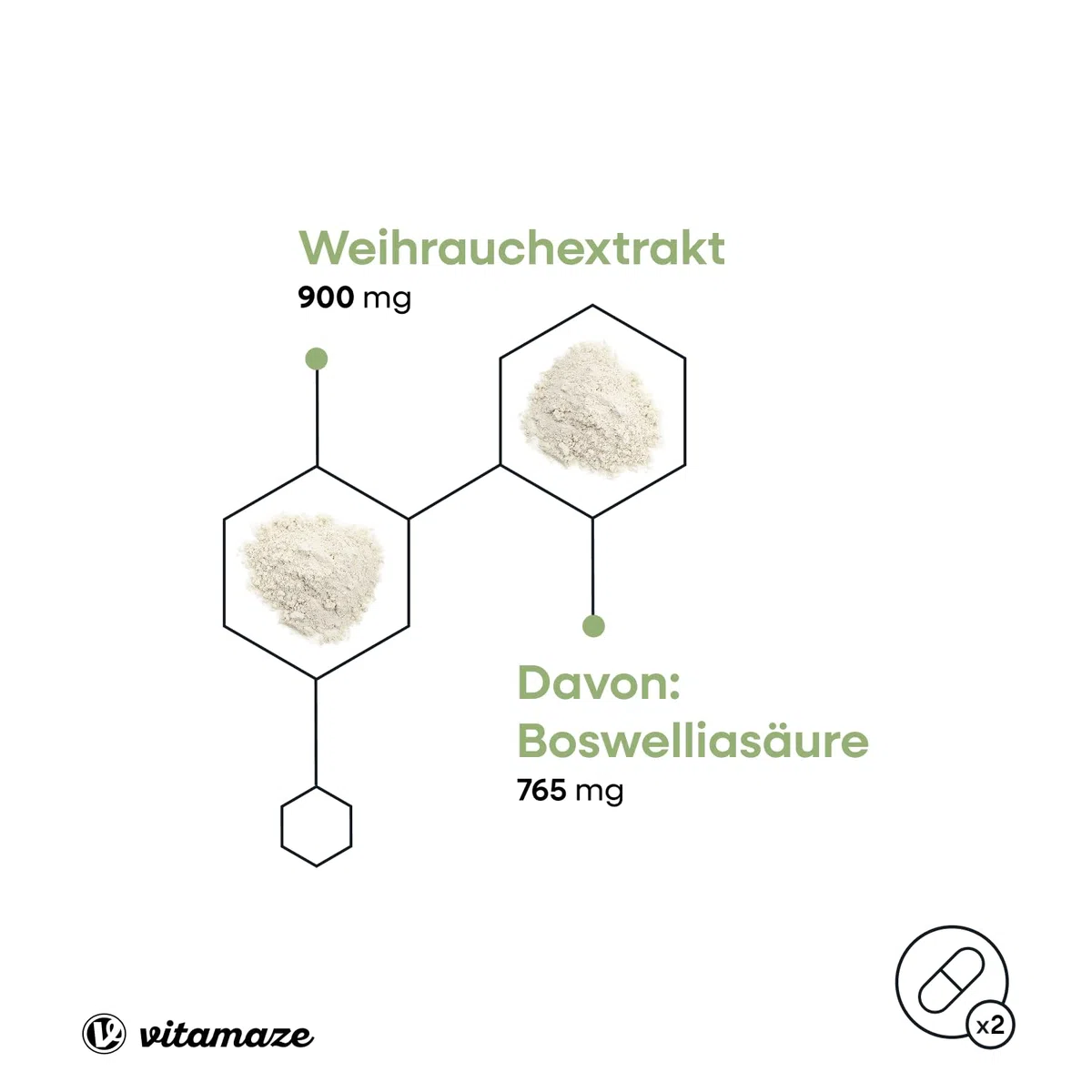 Weihrauch Kapseln hochdosiert & vegan, 900 mg Extrakt pro Tagesdosis, 85% Boswellia-Säure, 100% indischer Boswelia Serrata, 120 Kapseln für 2 Monate, Ohne Zusätze, Made in Germany