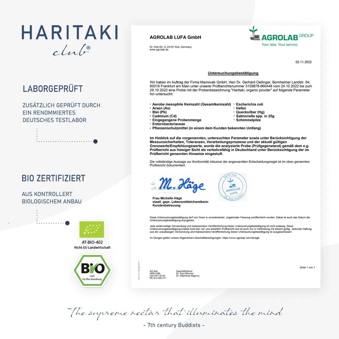 Haritaki BIO Pulver | Premium Qualität - Haritaki Club | Laborgeprüft und EU Bio zertifiziert | Terminalia Chebula | Vegan, Kosher, Halal zu 100% natürlich18.96
